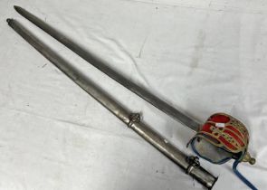 REPRODUCTION SCOTTISH BASKET HILT SWORD WITH SCABBARD,