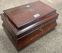 19TH CENTURY STYLE BRASS INLAID MAHOGANY BOX