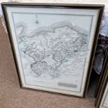 FRAMED MAP SECTION TITLED "NAIRN AND ELGIN" COMPILED BY WILLIAM JOHNSON, PUBLISHED BY JOHN THOMSON,