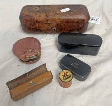 CARVED WALNUT BOX, SNUFF BOXES,