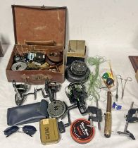 SELECTION OF FISHING RELATED ITEMS TO INCLUDE ALLCOCKS POPULAR REEL,