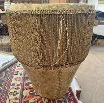 ETHNIC HIDE & FIBRE BOUND DRUM 56CM TALL