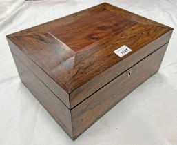 19TH CENTURY ROSEWOOD STATIONARY/JEWELLERY BOX WITH LIFT-OUT SECTIONAL TRAY
