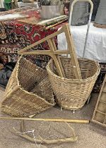 WICKER TROLLEY BASKET, ANTLER, WICKER BASKET, ETC.