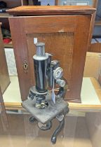 W WATSON & SON LTD LONDON SERVICE MICROSCOPE WITH 3 WATSON LENSES IN AN ASSOCIATED CASE