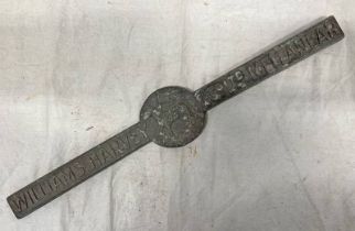 CORNISH MINING ARTEFACT TIN INGOT - WILLIAMS HARVEY & CO LTD MELLANEAR, 41CM LONG,