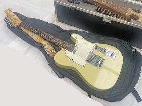 SQUIRE TELECASTER 6 STRING ELECTRIC GUITAR IN SOFT CASE Condition Report: Rear of
