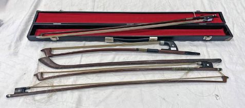 VIOLIN BOWS TO INCLUDE A EXAMPLE NAMED A ZELLER AND ONE OTHER NAMED EXAMPLE