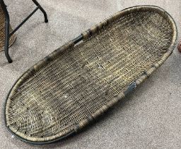 SCOTTISH FISHING WICKER LINE BASKET,