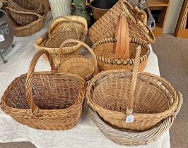 SELECTION OF WICKER BASKETS ETC