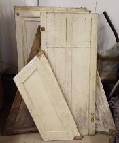 GOOD SELECTION OF PAINTED WOODEN SHUTTERS & PANEL DOORS IN VARIOUS SIZES