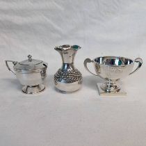 SILVER 2-HANDLED TROPHY - MOTORCYCLING CLUB 1931,