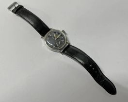 OMEGA 1940'S MILITARY WRISTWATCH WITH BLACK DIAL & SUBSIDIARY SECOND DIAL,