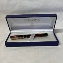 WATERMAN'S MARBLE RED EXECUTIVE FOUNTAIN PEN,