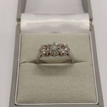 PLATINUM 3-STONE DIAMOND SET RING, THE 3 BRILLIANT CUT DIAMONDS APPROX, 1.