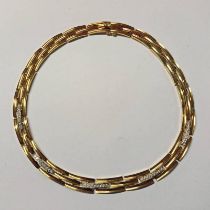 ITALIAN 18CT GOLD DIAMOND SET COLLAR NECKLACE, MARKED 750 - 58.