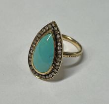 TURQUOISE & DIAMOND RING,