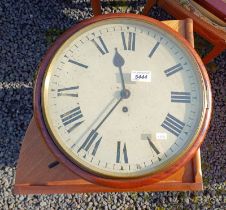 MAHOGANY CIRCULAR WALL CLOCK WITH PAINTED DIAL