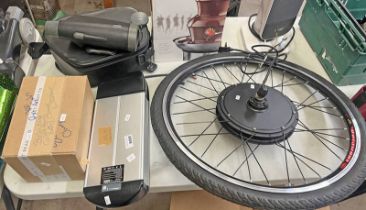 ELECTRIC BIKE MOTOR & WHEEL WITH BATTERY AND CONTROL PANEL & ZEISS MONOSCOPE Condition