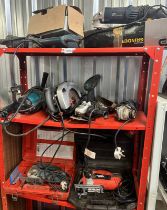 SELECTION OF VARIOUS ELECTRIC TOOLS TO INCLUDE 4 VARIOUS SIZED ANGLE GRINDERS,