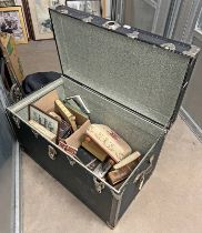 LUGGAGE TRUNK WITH CONTENTS OF BOOKS,