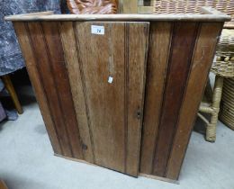 WALL HANGING PINE CABINET WITH 2 PANEL DOORS