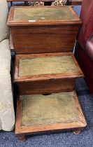 EARLY 19TH CENTURY MAHOGANY BED STEPS ON RING TURNED SUPPORTS - 65CM TALL