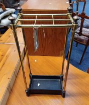 BRASS STICK STAND WITH CAST METAL BASE