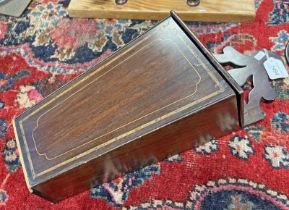 19TH CENTURY INLAID MAHOGANY CANDLE BOX,