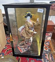 GLAZED CASED ORIENTAL FIGURE OF A GEISHA, 53.