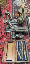 CEAG MINERS LAMP, FRENCH NIGHT & DAY GLASSES / BINOCULARS WITH CASE,