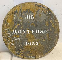 WHISKY BARREL LID MARKED MONTROSE