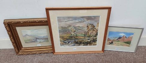 C CARTER, ZION CANYON UTAH, SIGNED, FRAMED WATERCOLOUR, 17 X 25 CM, HIGHLAND GLEN SCENE,