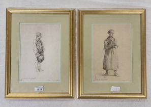 WILHELM RIEFSTAHL MID 19TH CENTURY GERMAN BOY & GIRL SIGNED & DATED 1863 & 1864 PAIR OF GILT FRAMED