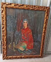 JOHN DOBBIE BRIC-A-BRAC SIGNED LOWER RIGHT FRAMED OIL PAINTING ON CANVAS PROVENANCE OLD LABEL TO