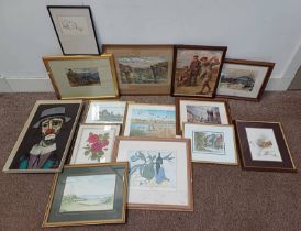 SELECTION OF FRAMED PRINTS, WATER COLOURS ETC. TO INCLUDE ; B.S.