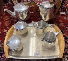 PICQUOT WARE TEA & COFFEE SET ON TRAY