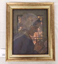 JAMES WATTERSON HERALD, AT PRAYER SIGNED UPPER LEFT FRAMED PASTEL 37 X 29 CM BONHAMS, EDINBURGH,