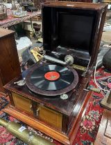 INLAID MAHOGANY GRAMOPHONE WITH PATERSON,