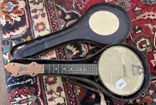 JOHN GREY & SONS LONDON 4 STRING BANJO IN CASE