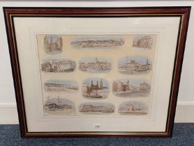 A P NEILSON 12 DUNDEE STREET & HARBOUR SCENES SIGNED & DATED LOWER LEFT FRAMED WATERCOLOUR 43 X 56