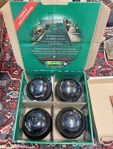 HENSELITE CLASSIC II SERIES C SIZE 1 GRIPPED HEAVY LAWN BOWLS IN BOX