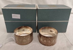 PAIR OF BOXED SILVER NAPKIN RINGS,