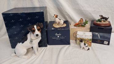 BORDER FINE ARTS FIGURES FIRESIDE DOGS A3550 JACK RUSSELL TERRIER SITTING,