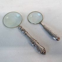 2 SILVER HANDLED MAGNIFYING GLASSES