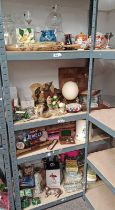 VARIOUS ART GLASS, WOODEN FIGURES, OSTRICH EGG, LARGE SELECTION OF AIR GUN PELLETS,