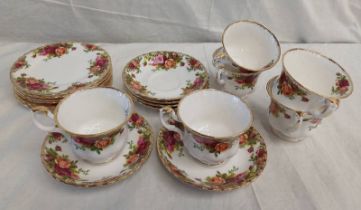 6 PLACE SETTING ROYAL ALBERT COUNTRY ROSES TEAWARE