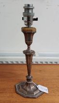 SILVER CANDLESTICK TABLE LAMP,