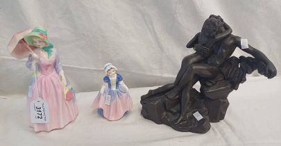 2 ROYAL DOULTON FIGURES; MISS DEMURE HN1402,