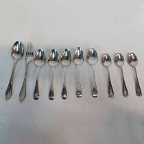 SET OF 5 SILVER TEASPOONS, SET OF 3 SILVER TEASPOONS,